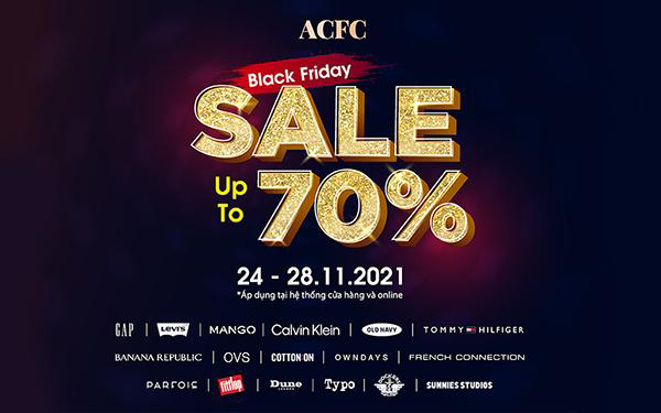 Săn hàng hiệu thời trang sale ‘khủng’ dịp ACFC Black Friday