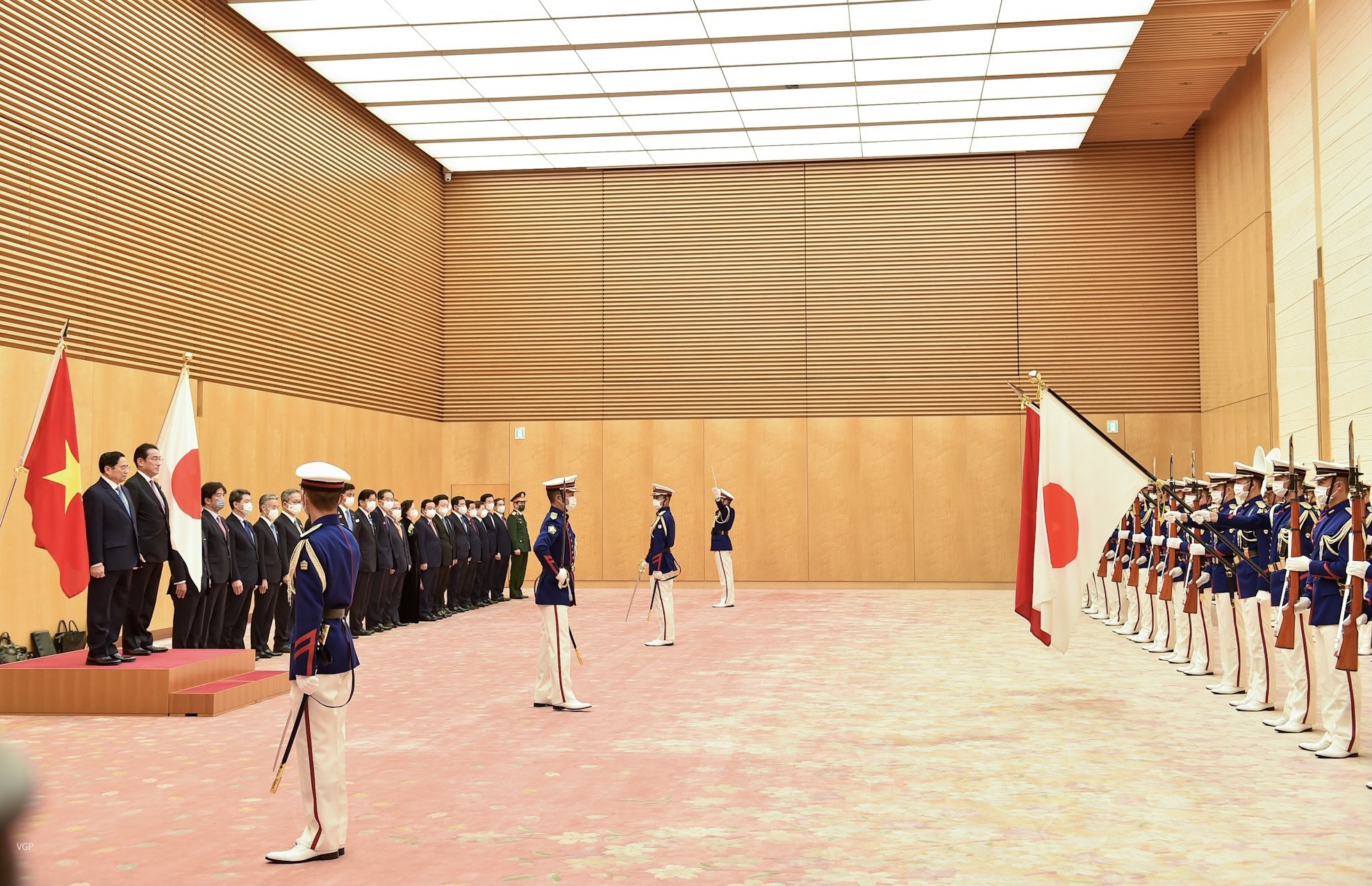 Lễ đón chính thức Thủ tướng Phạm Minh Chính thăm Nhật Bản