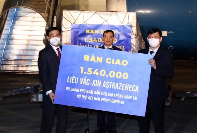 Vietnam receives donation of 1.5 million doses of AstraZeneca from Japan