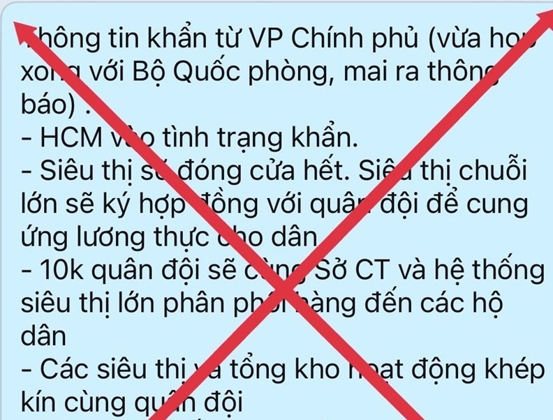 Thông tin 'TP.HCM vào tình trạng khẩn' là bịa đặt