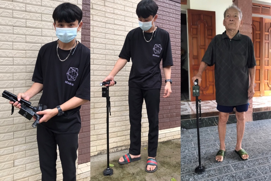 Nhóm sinh viên sáng chế 'gậy thông minh' chỉ 1 triệu đồng