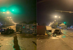 Điều tra vụ ô tô BMW bốc cháy sau tai nạn với xe tải ở Hà Nội