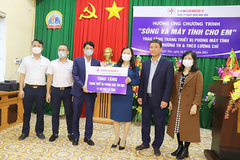 Nhiệt điện Nghi Sơn tặng trường Lương Chí thiết bị phòng học máy tính