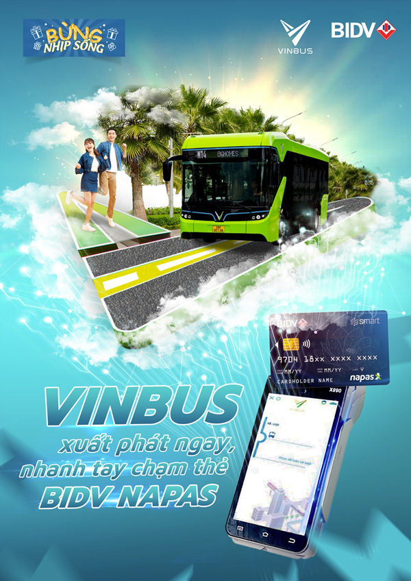 Sử dụng thẻ BIDV NAPAS để đi xe điện Vinbus