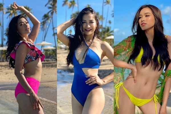 Đỗ Thị Hà và thí sinh Miss World 2021 đọ dáng với bikini trên biển