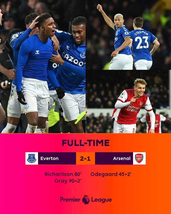 Arsenal thua đau Everton phút bù giờ