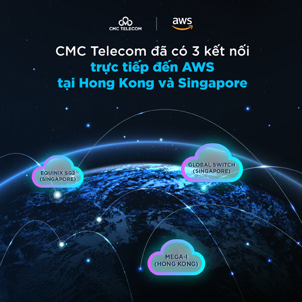 CMC Telecom ưu đãi ‘lên mây’ 0 đồng với dịch vụ AWS Direct Connect