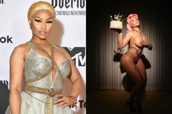 Nicki Minaj mặc gây sốc mừng tuổi mới