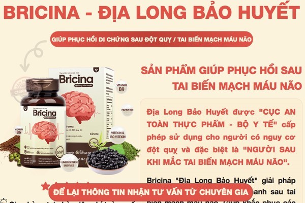 Cẩn trọng với quảng cáo TPBVSK Bricina địa long bảo huyết