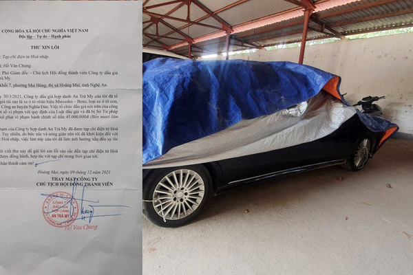 Chủ tịch công ty đấu giá xe Mercedes ở Nghệ An bất ngờ có thư xin lỗi