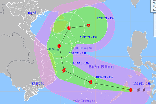 Hai kịch bản bão Rai khi vào Biển Đông, dự kiến sơ tán hơn 238.000 người