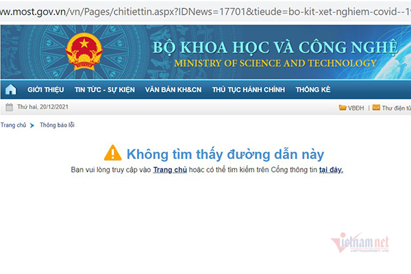 Bộ KHCN gỡ bỏ thông tin bộ KIT test Việt Nam được WHO chấp thuận