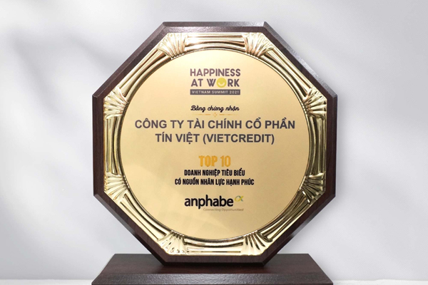 VietCredit vào top 10 doanh nghiệp có nguồn nhân lực hạnh phúc 2021