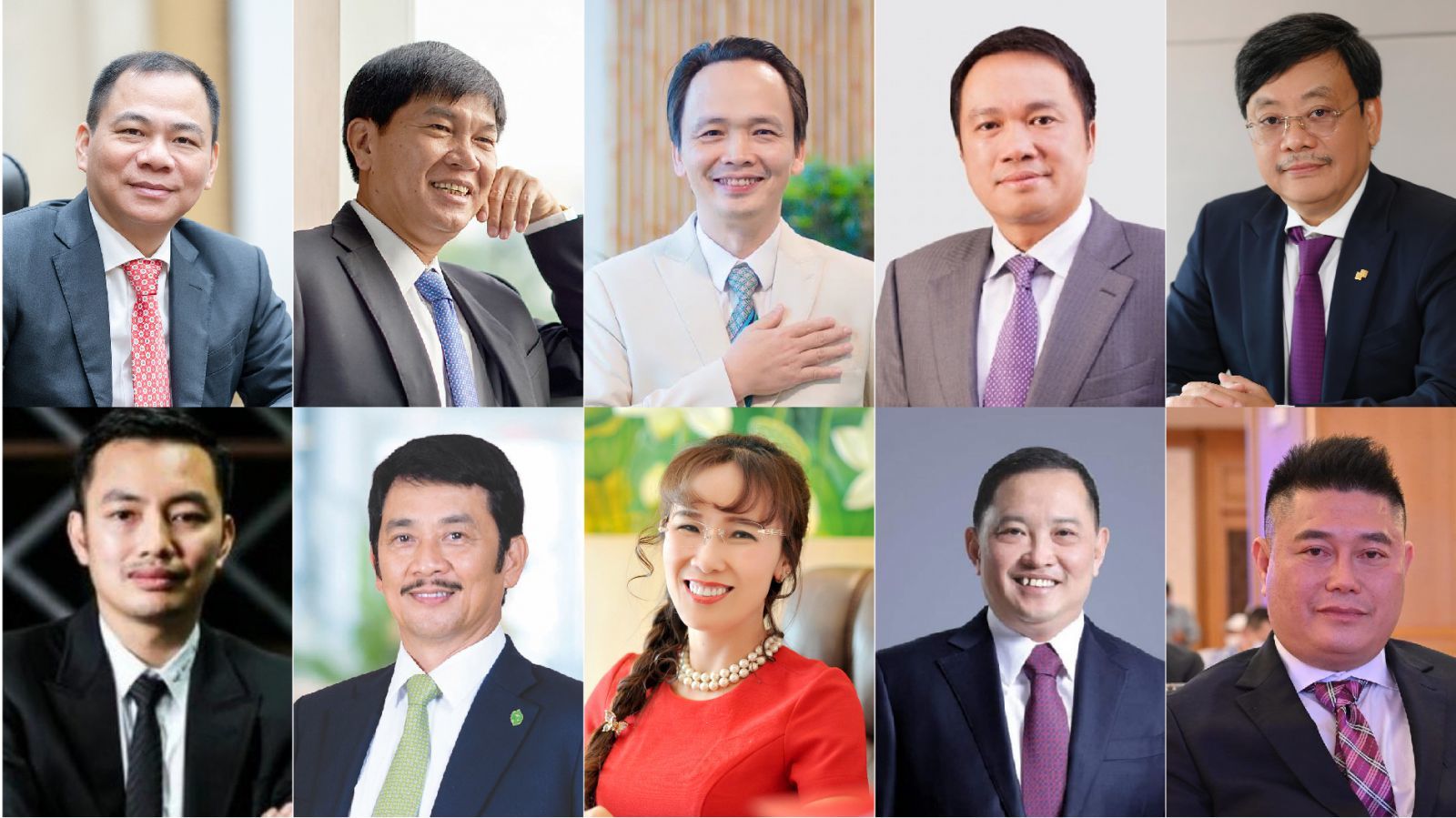 Top 10 entrepreneurs in Vietnam's stock market in 2021