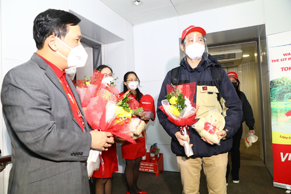 Vietjet đón chuyến bay quốc tế đầu tiên của năm mới từ Nhật Bản