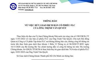 Phong tỏa tài khoản chứng khoán của ông Trịnh Văn Quyết