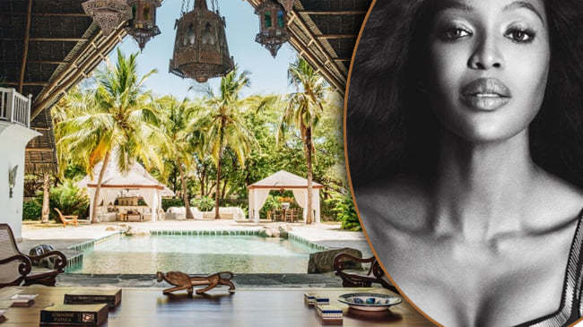 'Báo đen' Naomi Campbell khoe nhà đẹp như resort 5 sao giữa châu Phi