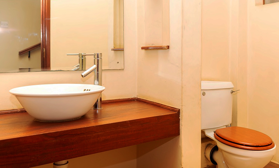 Phòng tắm cũ kỹ ‘lột xác’ bất ngờ nhờ cách phối màu đơn giản