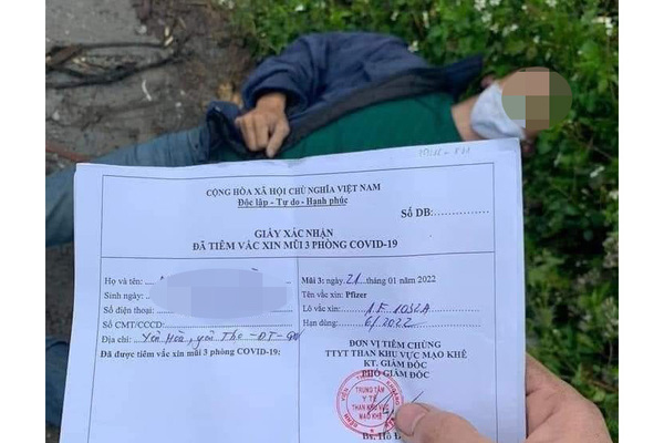 Xác minh người đàn ông ở Quảng Ninh tử vong, trong người có giấy tiêm vắc xin mũi 3