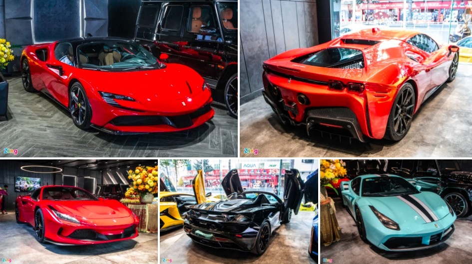 Bên trong showroom bày bán hàng loạt siêu xe tại TP.HCM