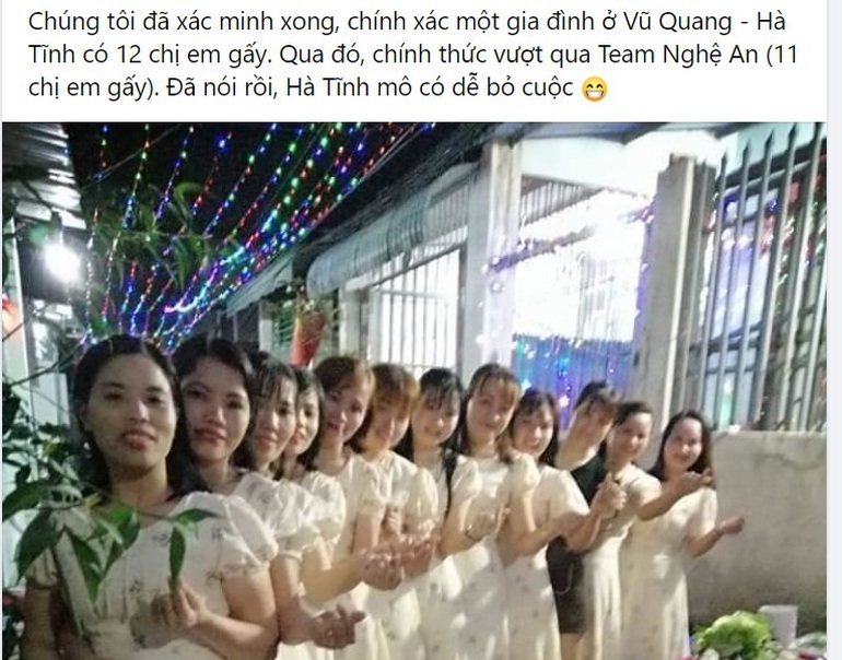 Hà Tĩnh đăng ảnh 'nhà có 14 chị em gái', người dùng mạng sục sôi