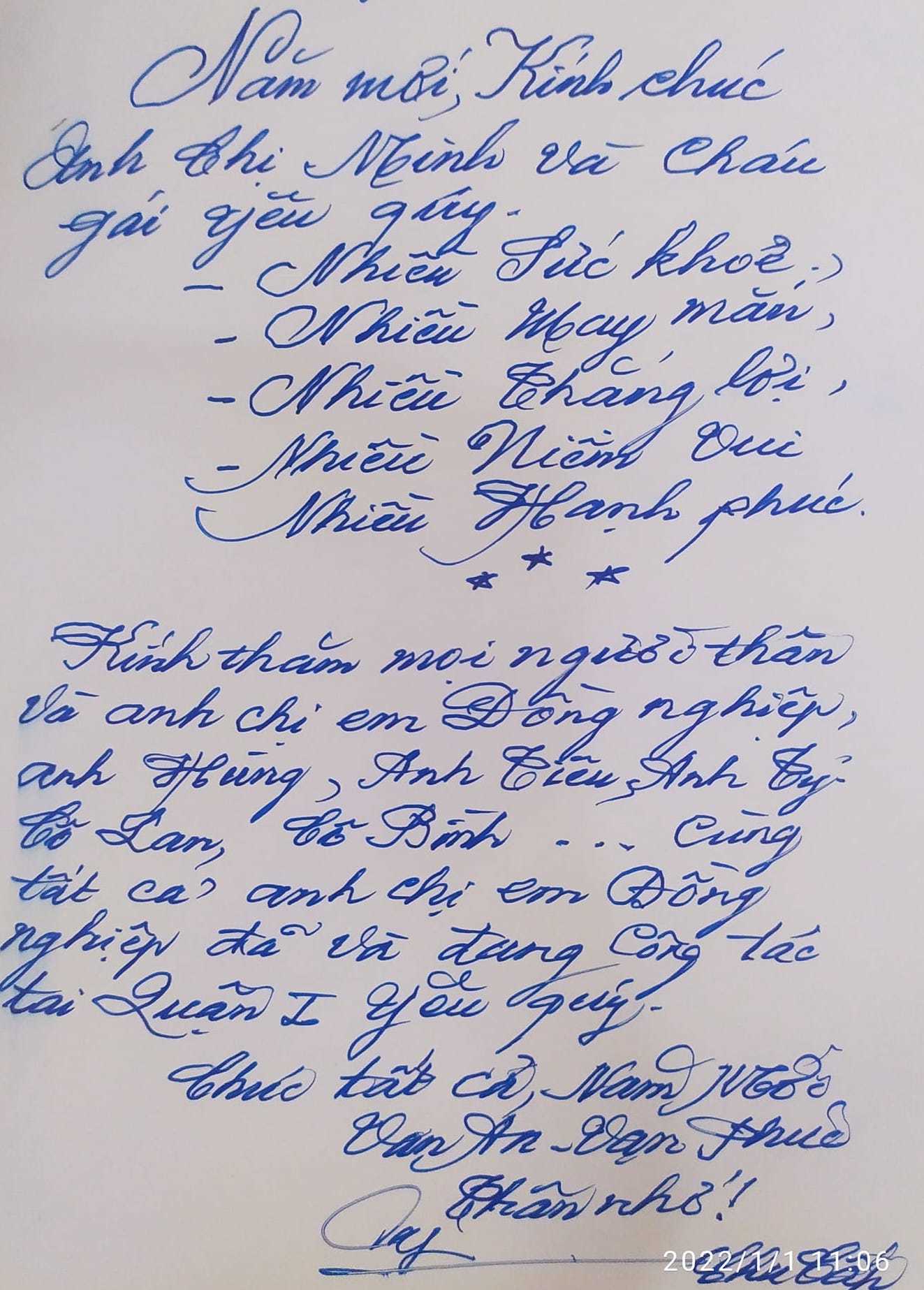 Tấm thiệp Tết viết tay của người thầy 90 tuổi gửi cho người thầy ...