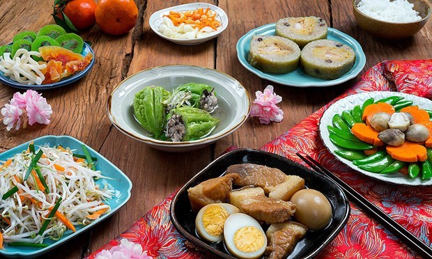 Specialties in Tet tray in southern Vietnam