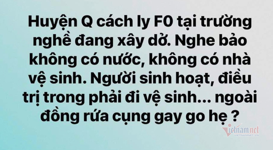 Chấn chỉnh tình trạng F0 trong khu cách ly phải ra ngoài đi vệ sinh