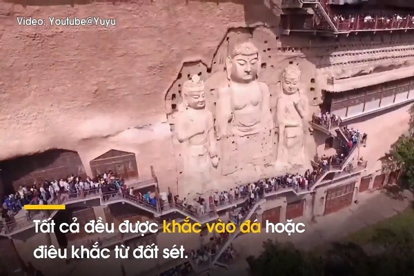 Hang đá kỳ bí, cheo leo chứa hàng nghìn tượng Phật