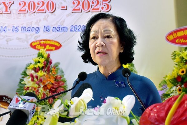 Bài phát biểu của bà Trương Thị Mai tại Đại hội Đảng bộ tỉnh Bạc Liêu lần thứ XVI