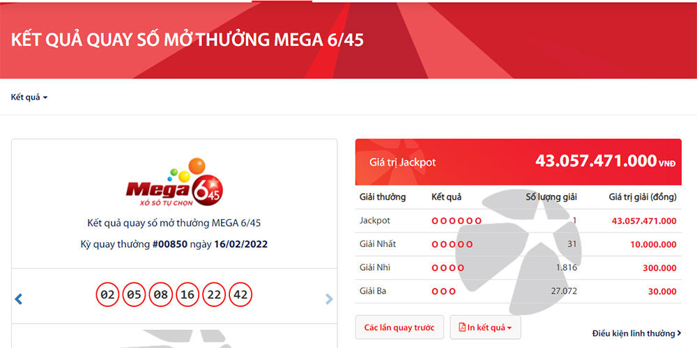 Độc đắc đầu tiên Nhâm Dần, Vietlott 'nổ' lớn 43 tỷ đồng