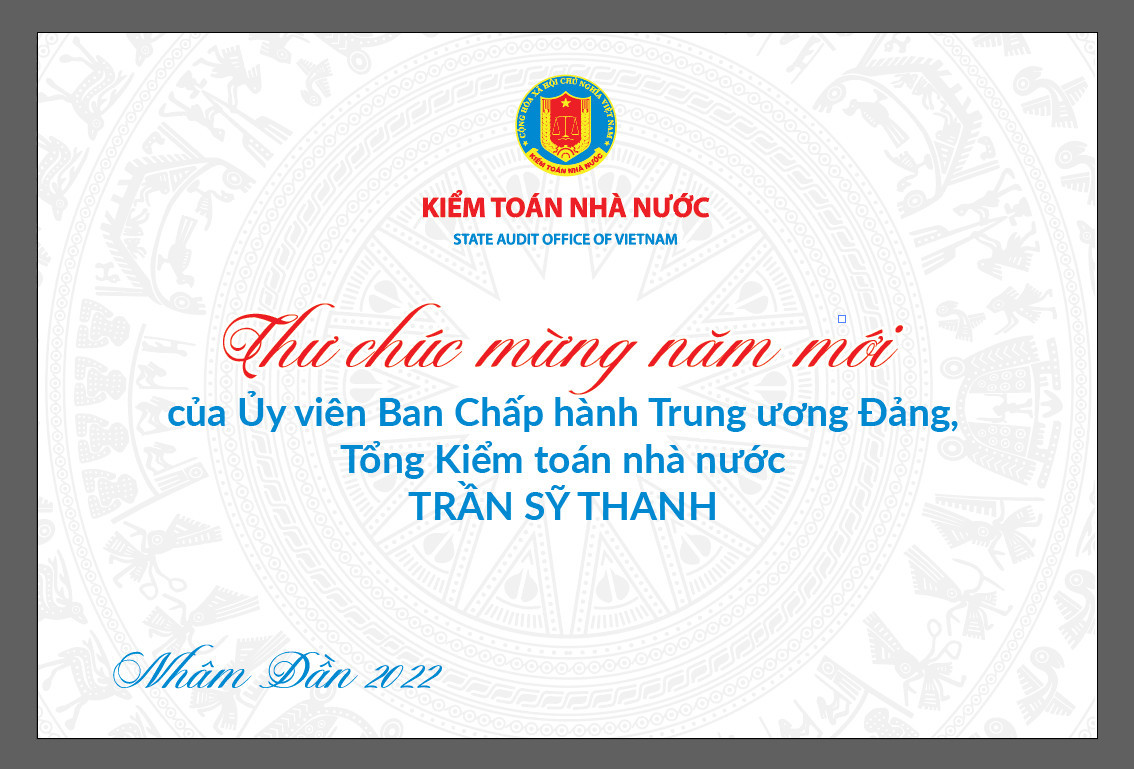 Thư Chúc mừng năm mới của Tổng Kiểm toán nhà nước Trần Sỹ Thanh