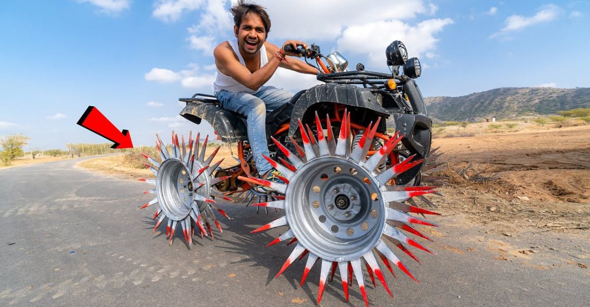 Thử nghiệm thay bánh xe địa hình bằng bánh có gai kim loại gây sốt