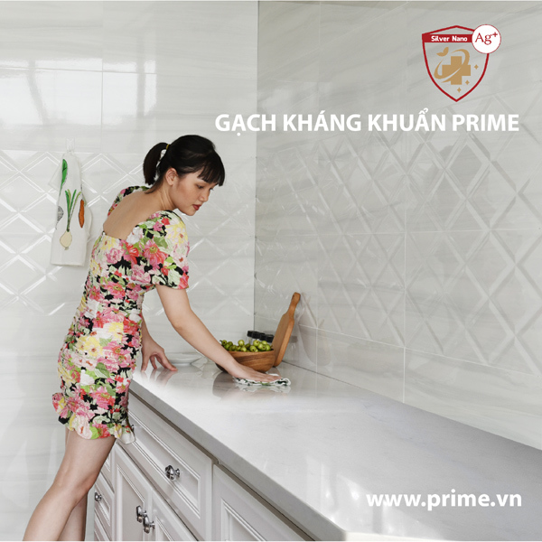 Gạch lát kháng khuẩn cho căn bếp sạch đẹp