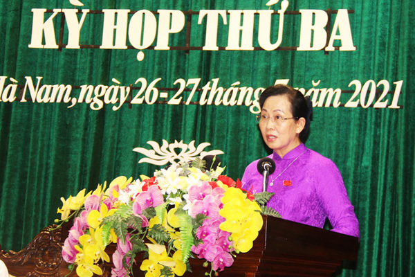 Bài phát biểu bế mạc của bà Lê Thị Thủy tại kỳ họp thứ ba HĐND tỉnh Hà Nam khóa XIX