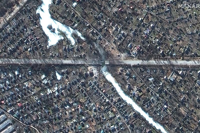 Ảnh vệ tinh hé lộ các vùng phía bắc Kiev tan hoang vì bom đạn Nga