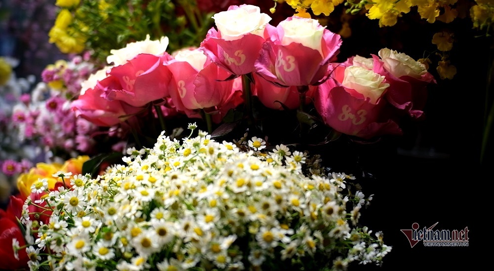 Lạ: Hoa hồng in chữ '8-3' giá 200 nghìn/bông đắt hàng