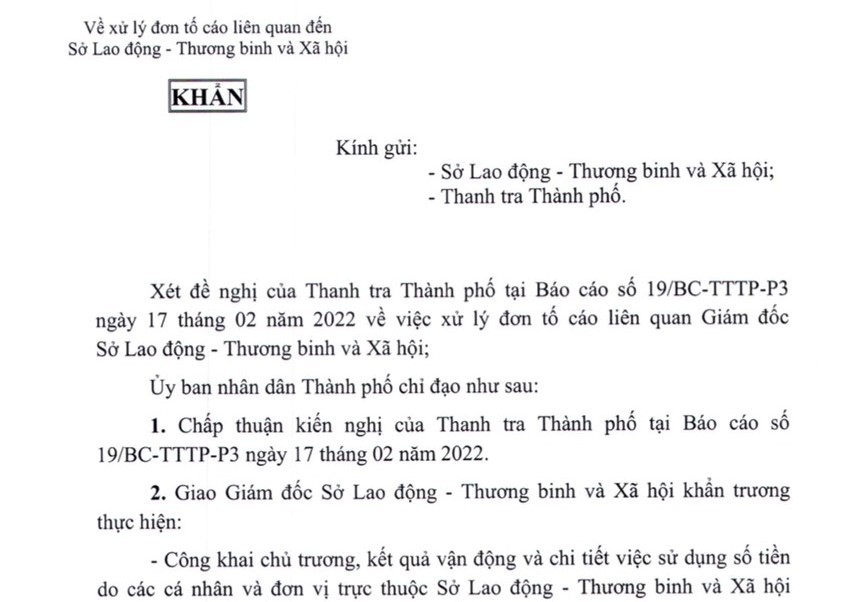 Phó chủ tịch UBND TP.HCM phát công văn khẩn tới giám đốc sở