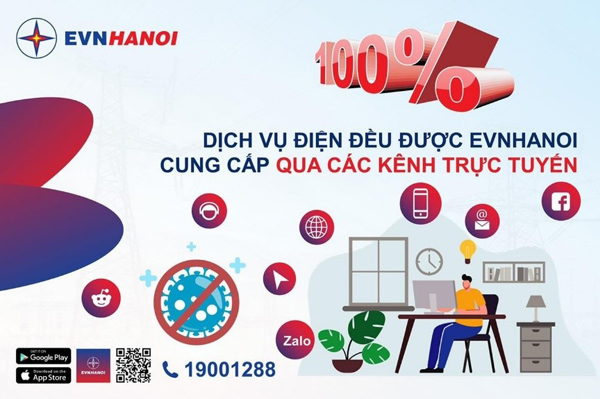 Trực tuyến mọi dịch vụ điện phục vụ nhanh 24/7 người dân Hà Nội trong dịch Covid-19
