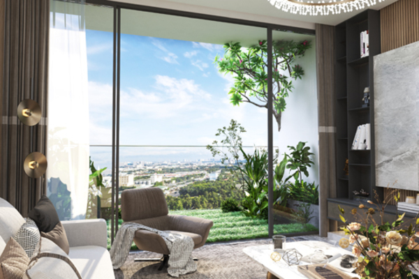 Apartment connecting nature with two balconies in Di An