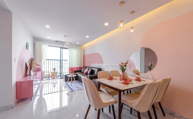 Modern pink apartment, remove the point of cheesy