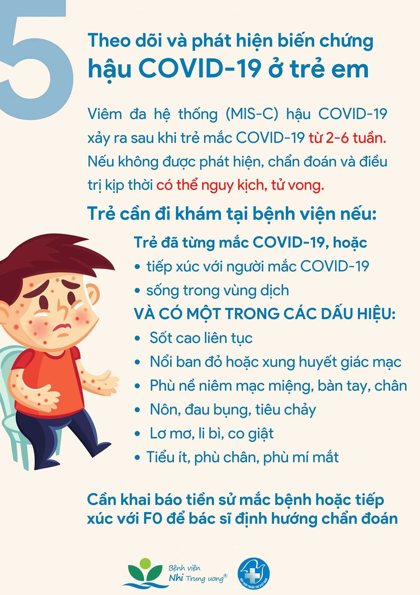 6 dấu hiệu trẻ phải đến bệnh viện sau khi khỏi Covid-19