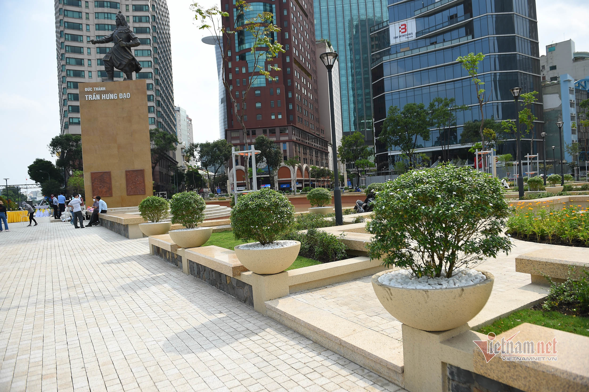 Statue of Saint Tran Hung Dao before the inauguration day