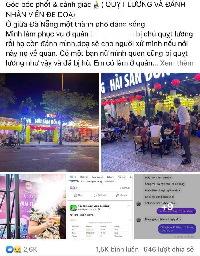Vụ chủ nhà hàng ở Đà Nẵng bị bóc phốt trên mạng: Thừa nhận 'động thủ' lúc nóng giận