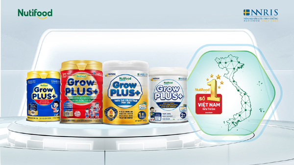 For three consecutive years, Nutifood GrowPLUS+ is the number 1 baby milk in Vietnam
