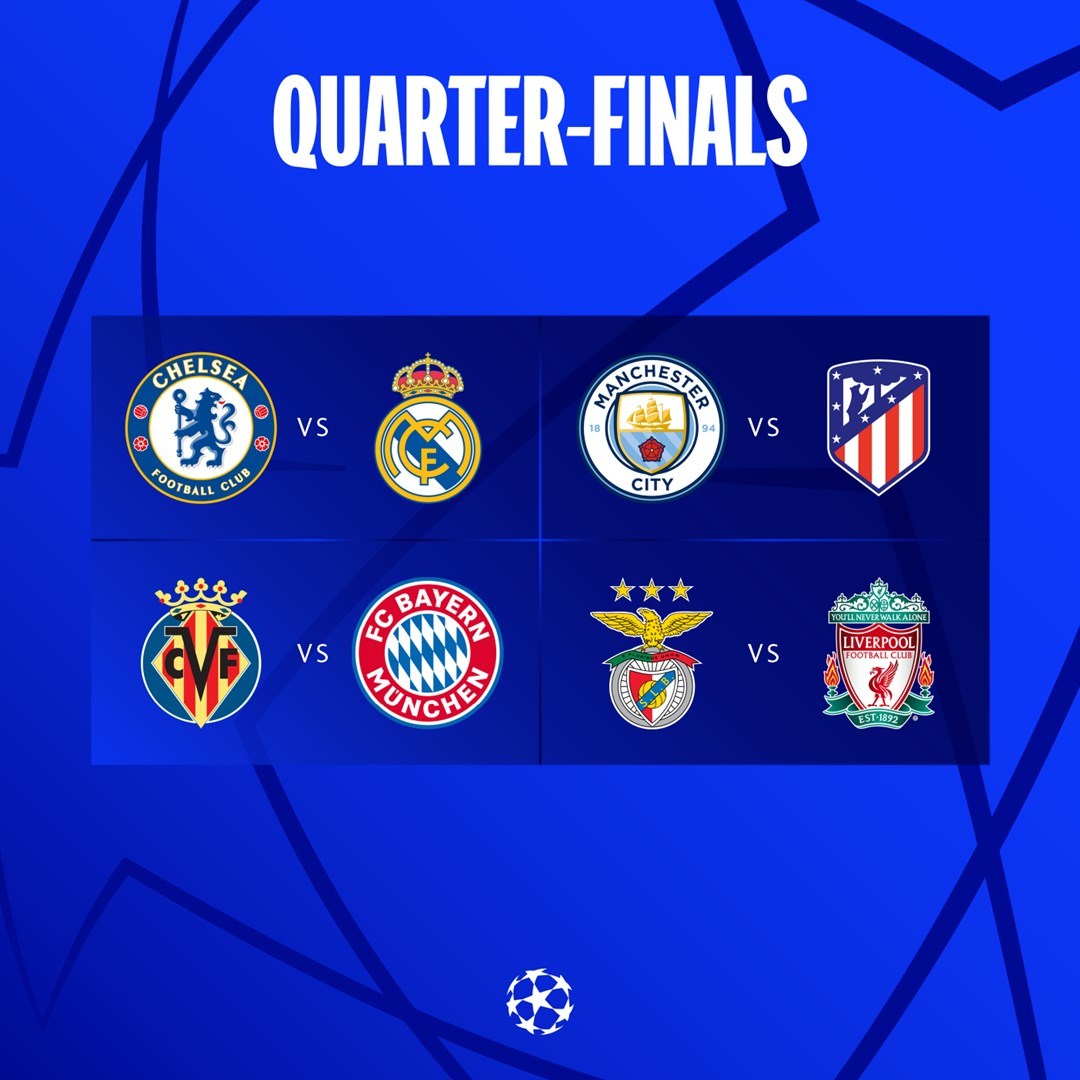 Bốc thăm tứ kết C1: Chelsea đụng Real, Man City chiến Atletico