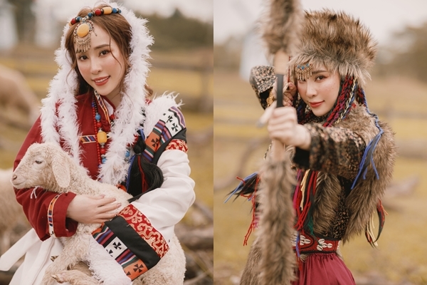 Quỳnh Nga cuốn hút khó rời mắt khi ôm cừu, bắn cung