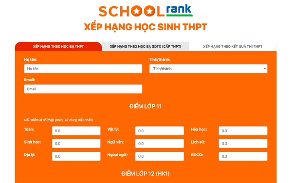 The reason why many high school students choose to use the Schoolrank rankings