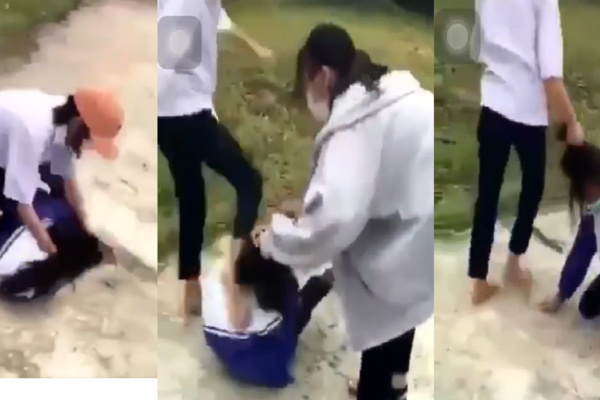 Clip of a 7th grade female student being slapped and torn by a friend: The principal ‘shaking all over’