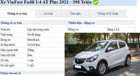 VinFast Fadil cũ chạy gần 2 vạn km bán lại giá cao hơn xe mới